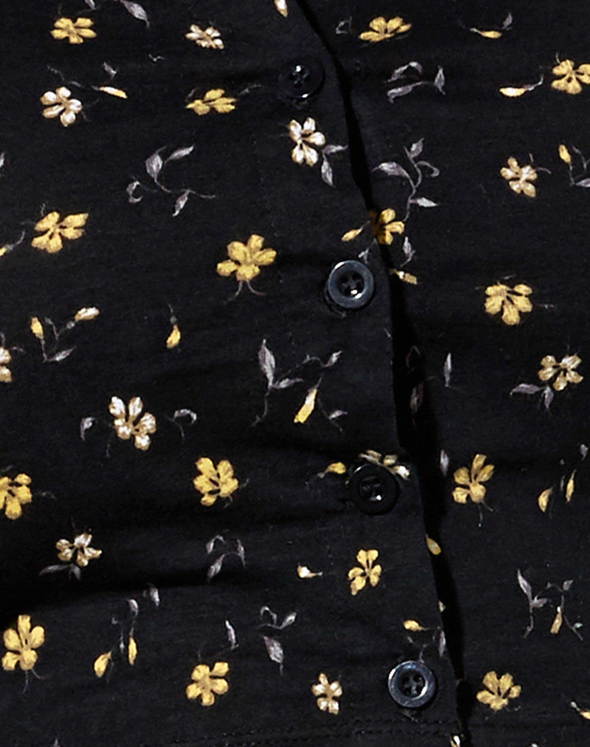 Wuma Cropped Shirt in Pretty Petal Black