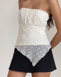 Wuni Longline Bandeau Top in Lace Ivory