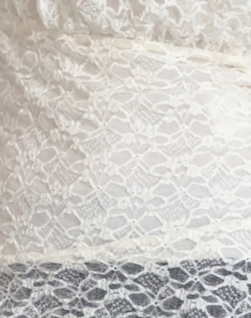 Wuni Longline Bandeau Top in Lace Ivory