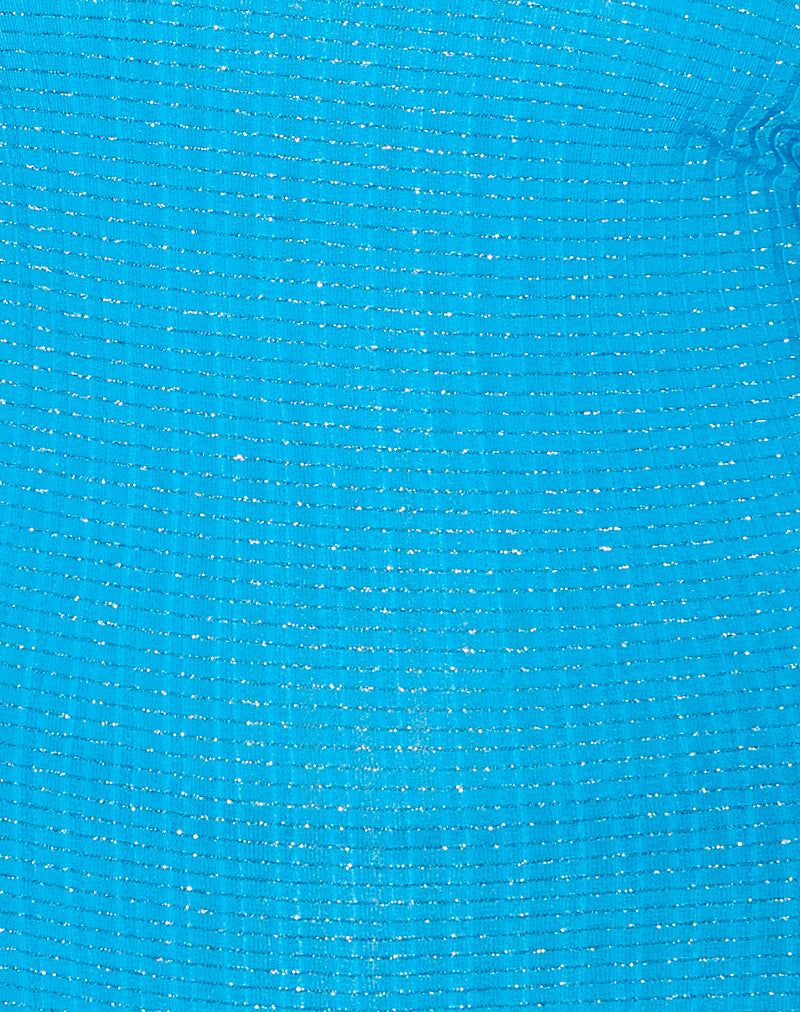 Xiabon Backless Top in Metallic Blue