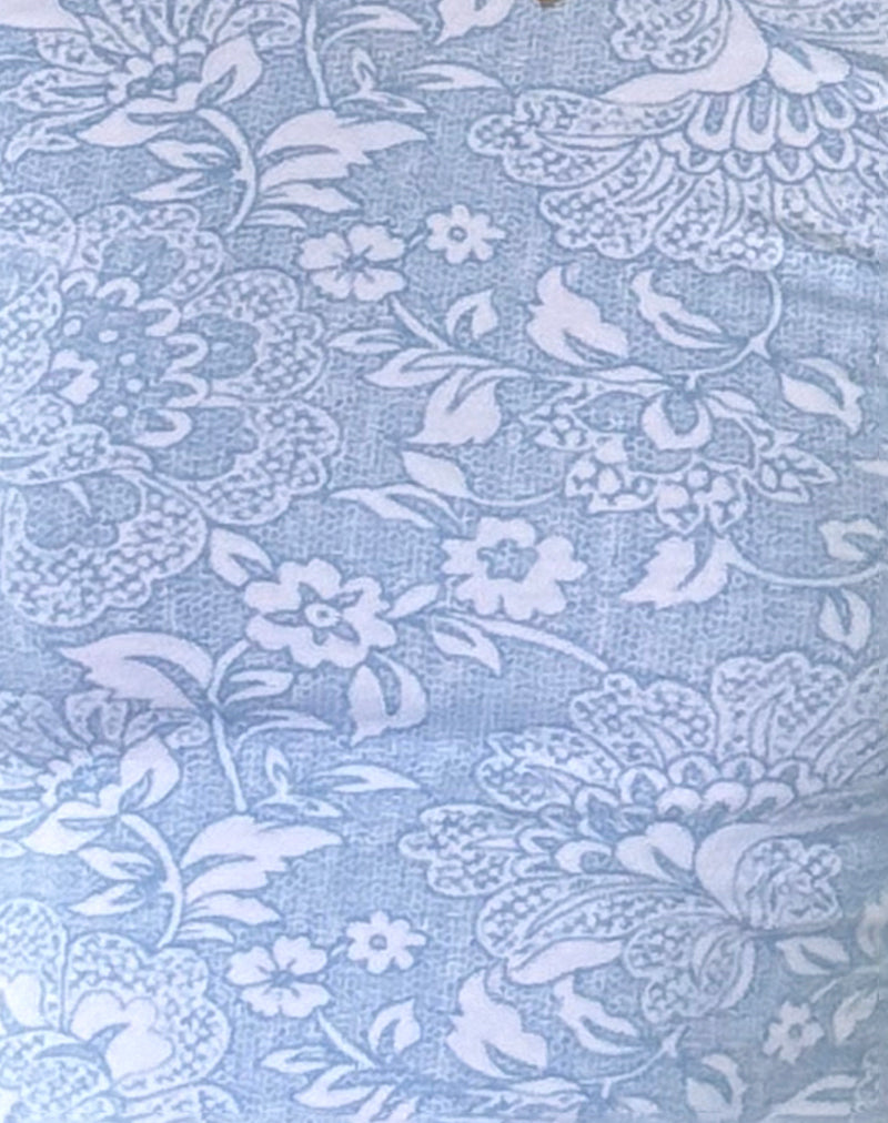 Xiwani Top in White Ornate Print Lycra