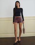 Yakko Lace Up Micro Short in PU Plum