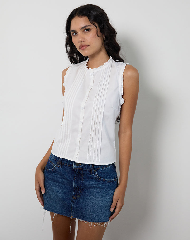 Yara Blouse in Poplin White