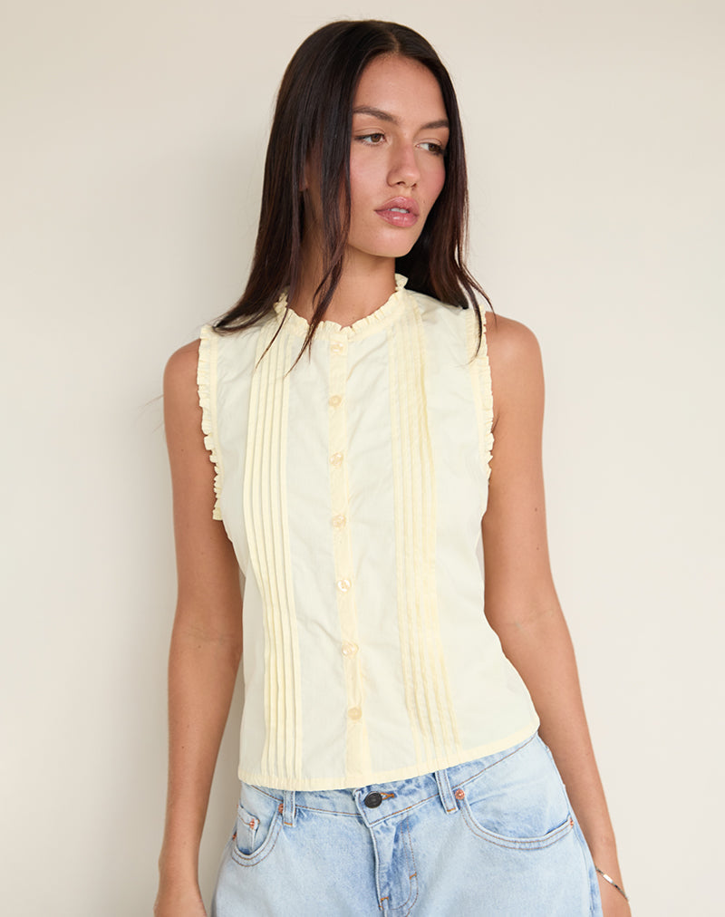 Yara Blouse in Poplin Lemon