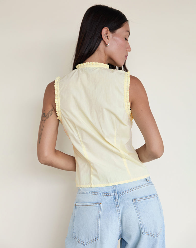 Yara Blouse in Poplin Lemon