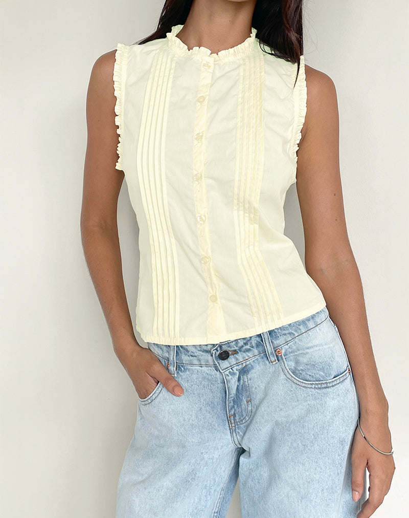 Yara Blouse in Poplin Lemon