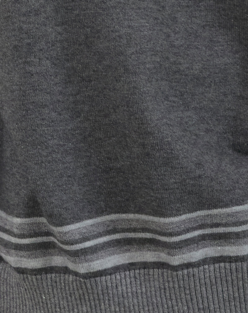 Yarnia Slouchy V Neck Jumper in Charcoal