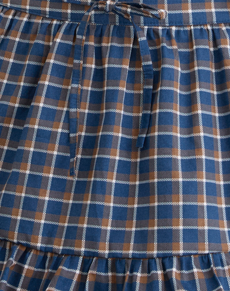 Yasumi Mini Skirt in Medium Tartan Blue