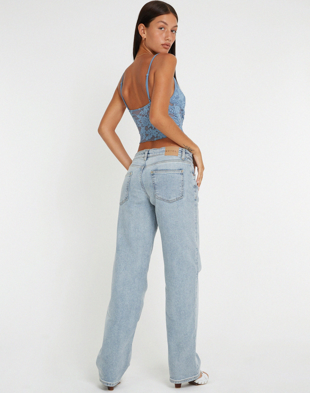 Yenko Crop Top in Lace Blue