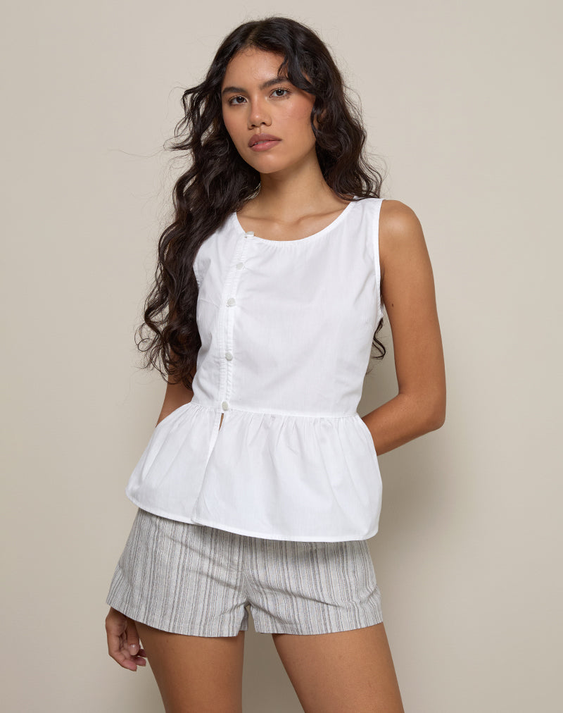 Yoko Wrap Blouse in Poplin White