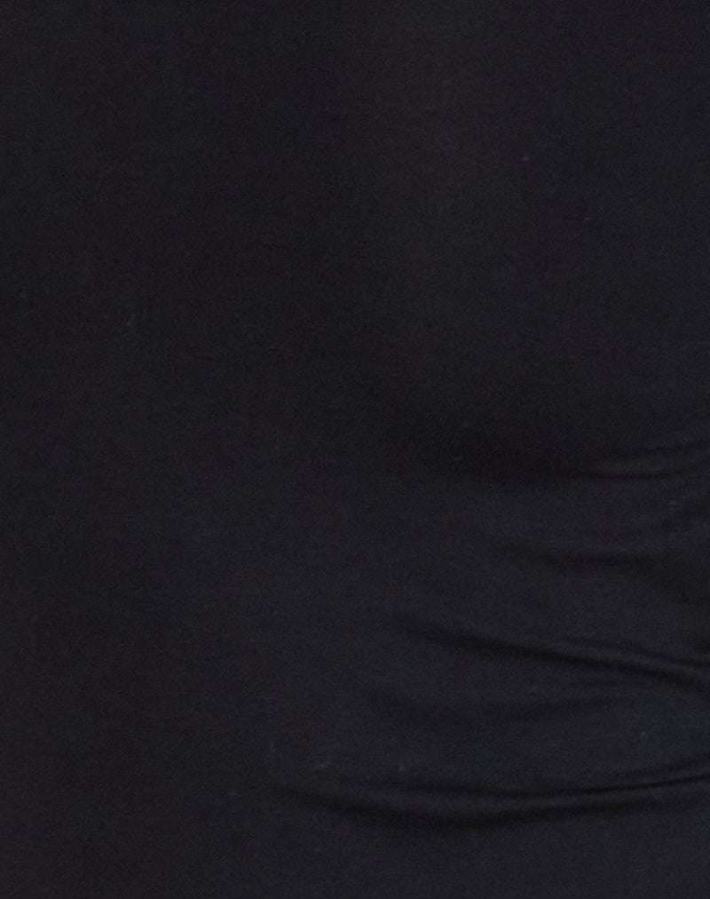 Yorozu Tie Back Mini Dress in Black