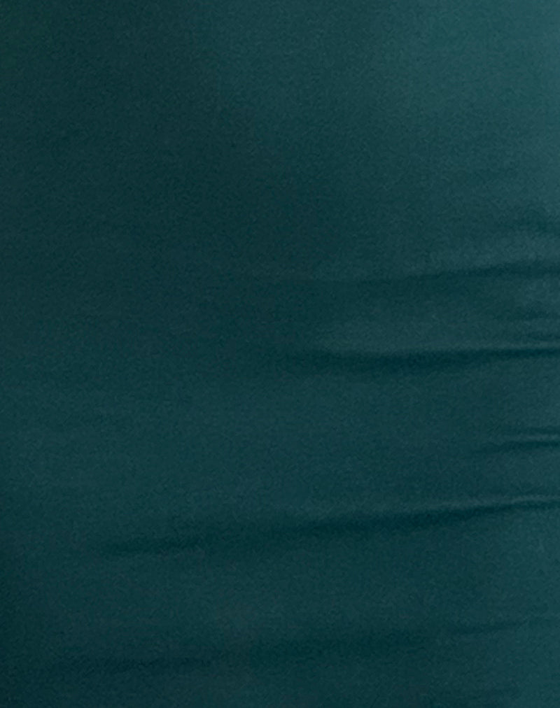 Yrion Turtle Neck Bodycon Mini Dress in Forest Green