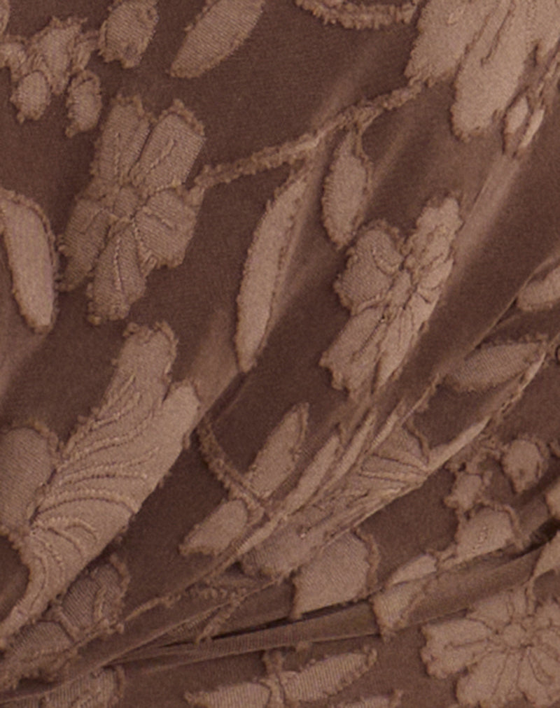 Yukari Plunge Top in Burnout Mesh Brown