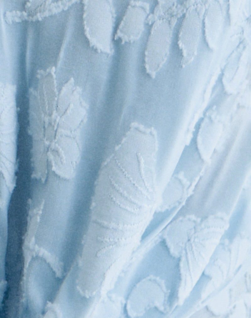 Yukari Plunge Top in Burnout Mesh Blue