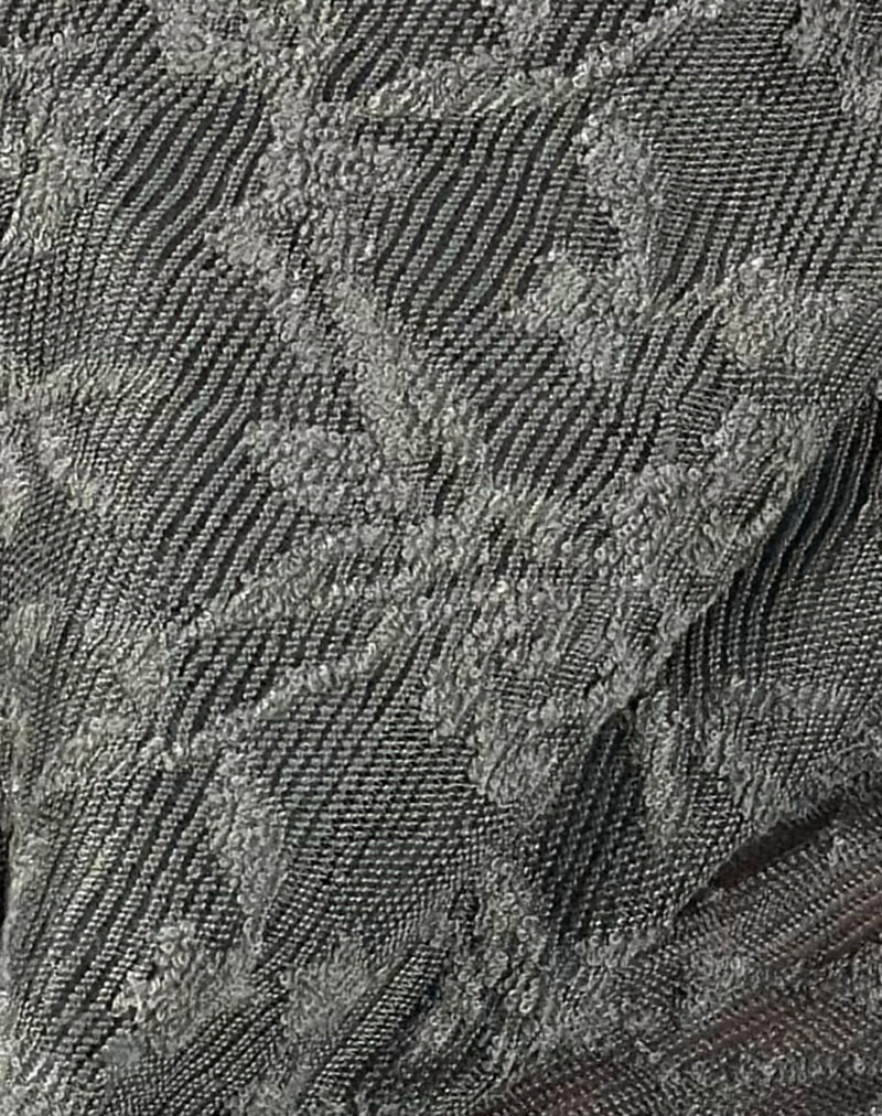 Yukari Plunge Top in Jacquard Knit Green