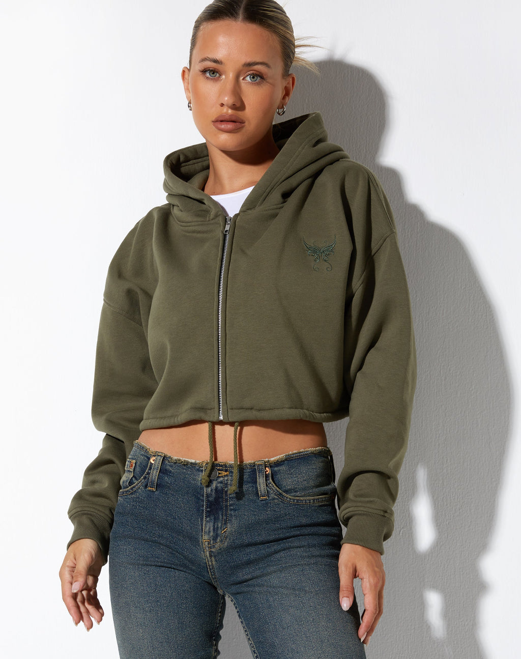 Yukata Hoodie in Grape Leaf Butterfly Embro