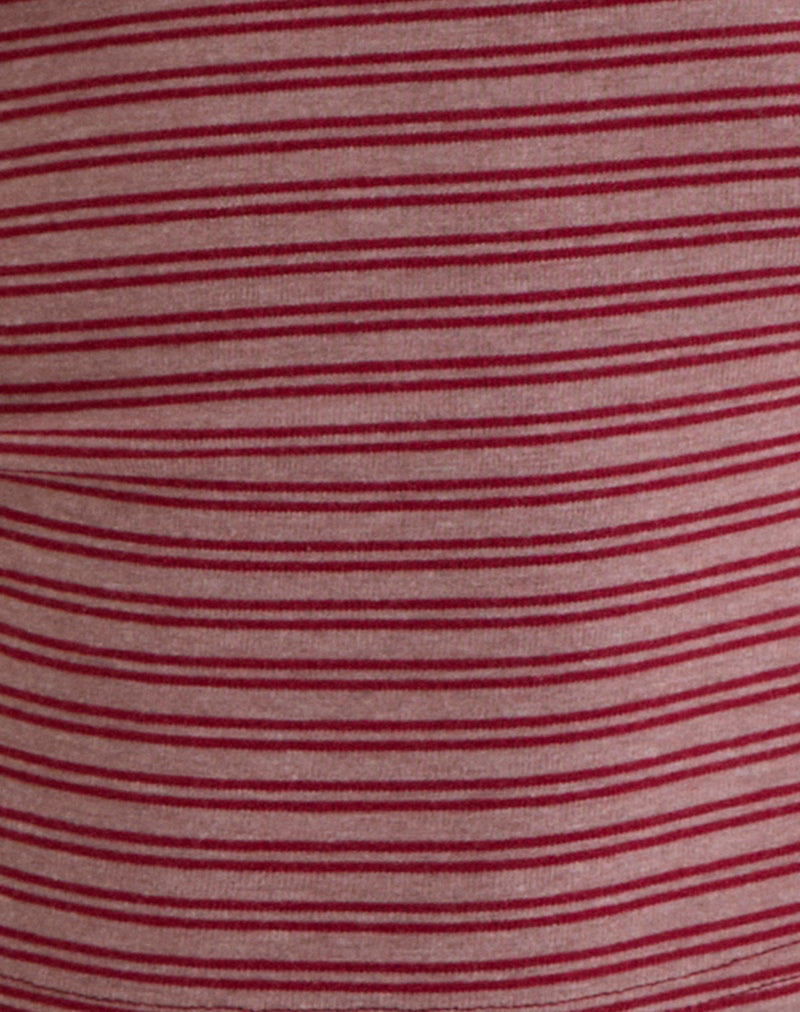 Yusi Long Sleeve Top in Burgundy Stripe