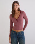 Yusi Long Sleeve Top in Burgundy Stripe