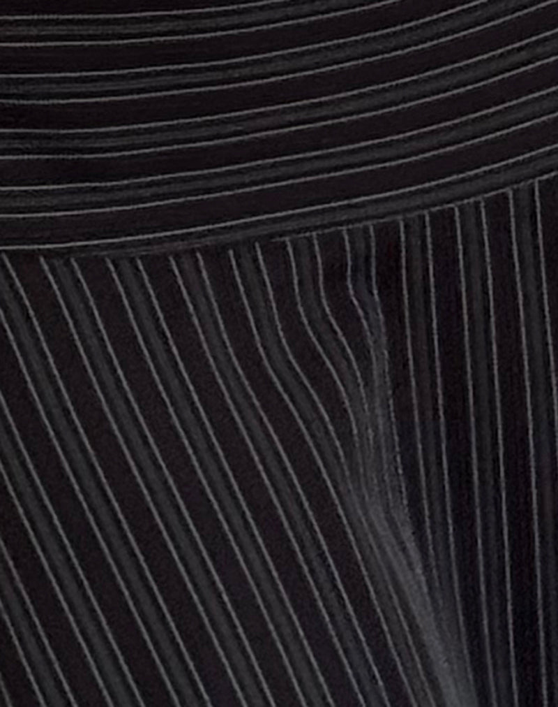 Zelian Mini Skirt in Pinstripe Black