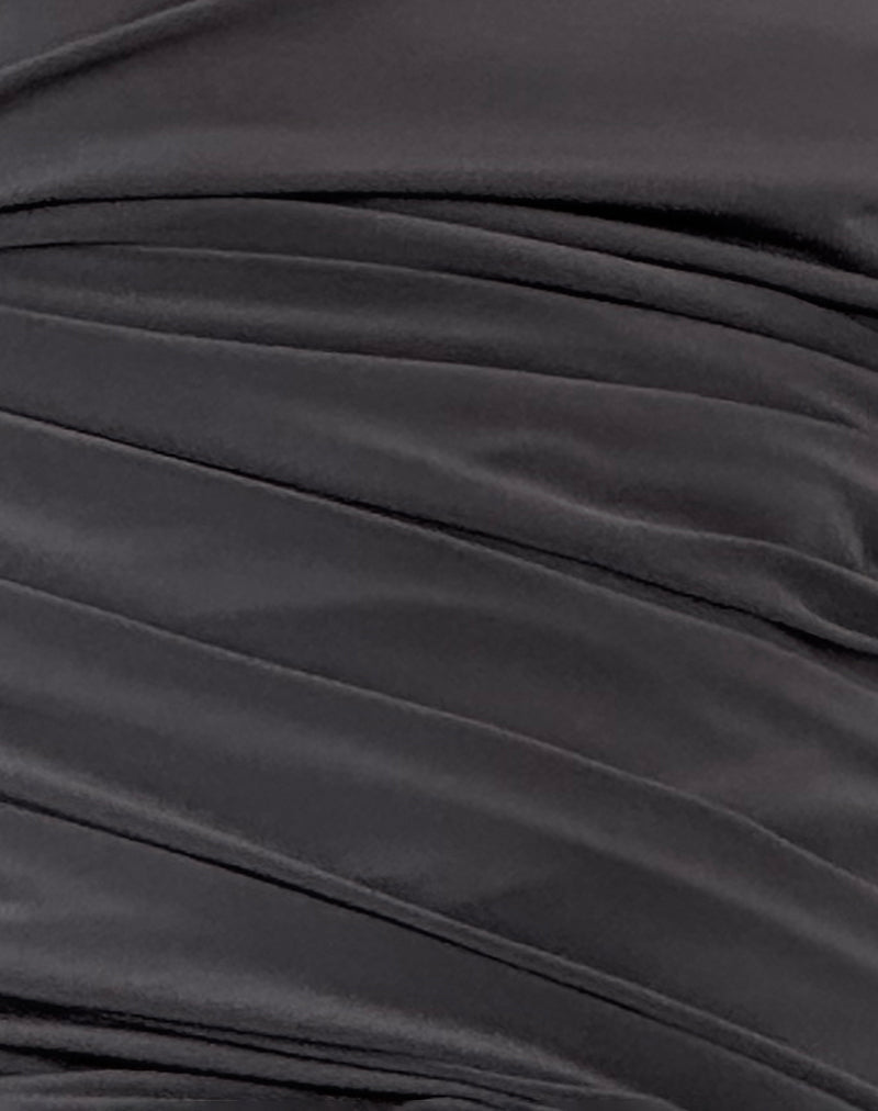 Zera Asymmetric Ruched Top in Grey