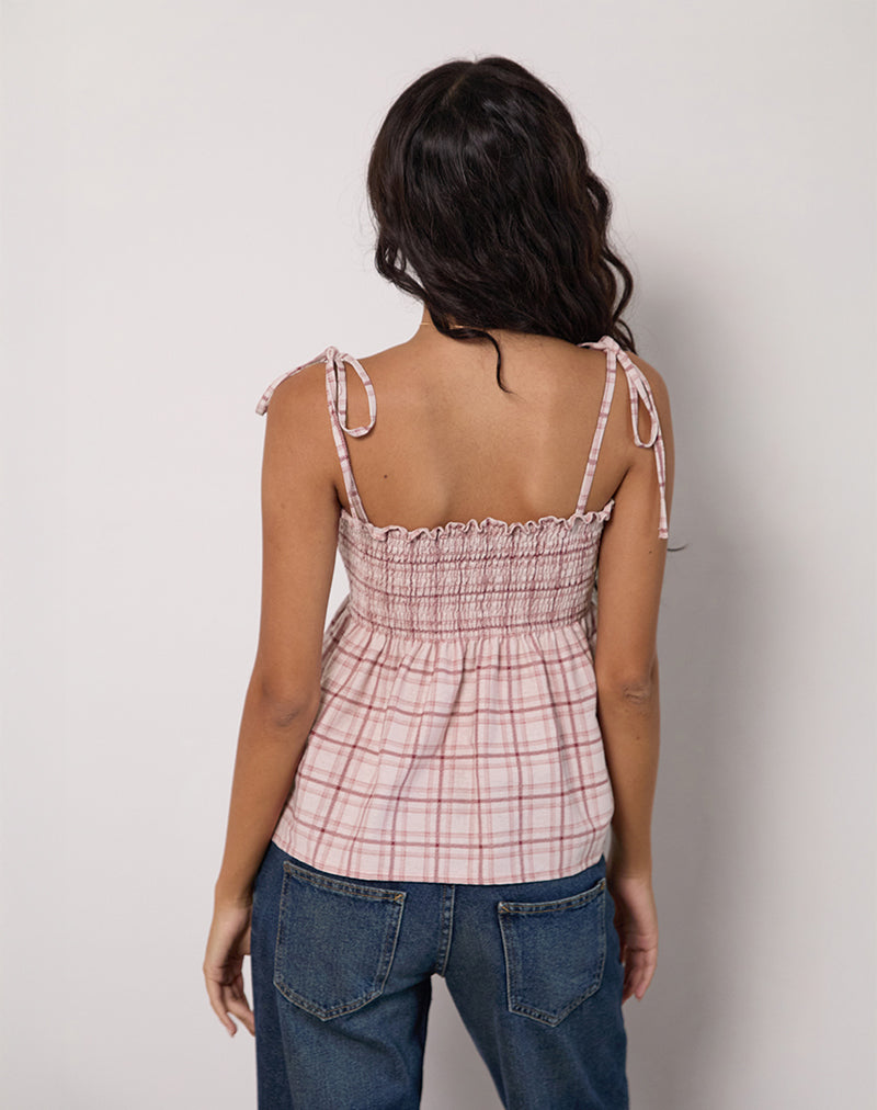 Zerah Top in Basic Tartan Pink
