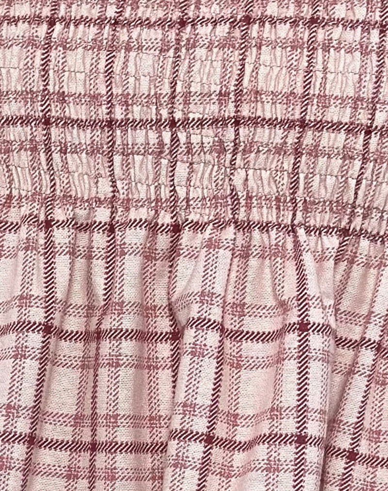 Zerah Top in Basic Tartan Pink