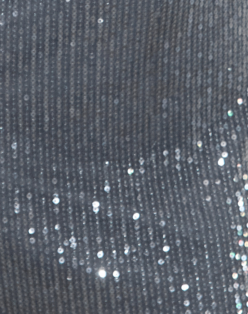 Zerla Mini Dress in Shimmer Sequin Charcoal