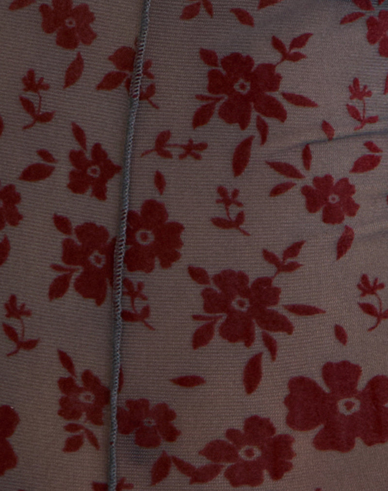 Zerlin Top in Garden Floral Blue Grey