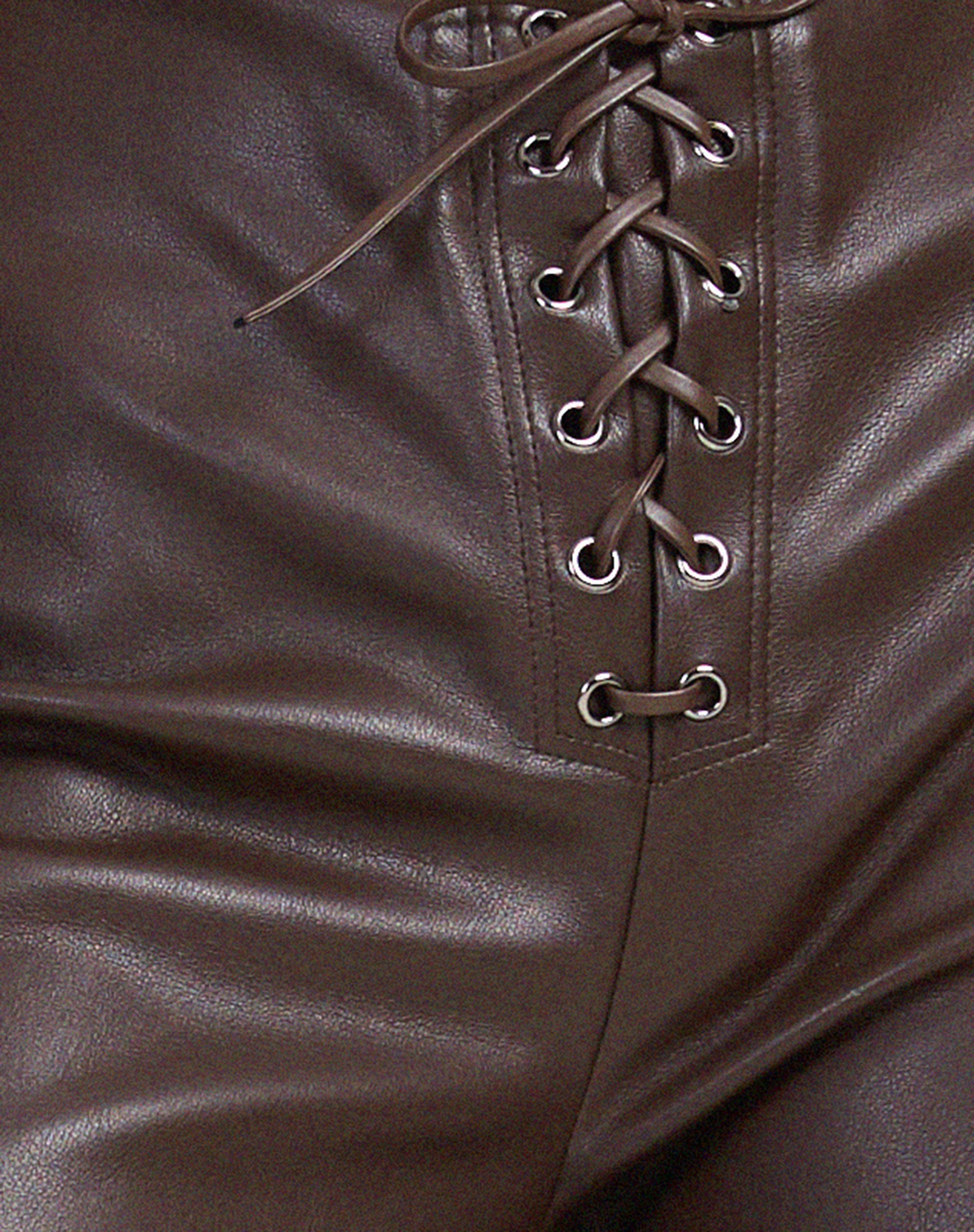 Zinam Flared Leg Trouser in PU Brown