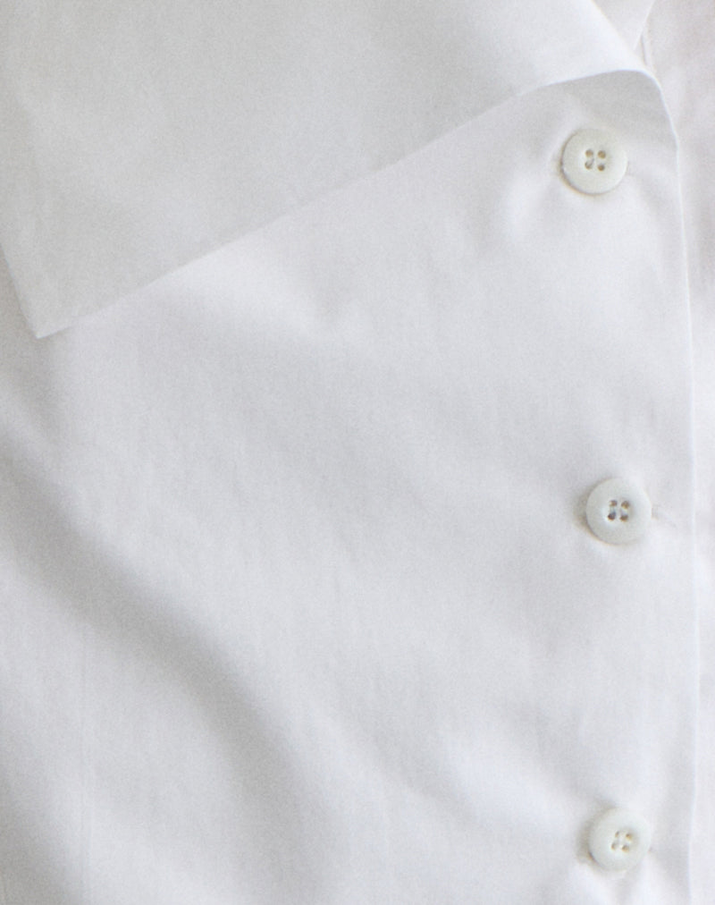 Zosia Asymmetric Button Blouse in White