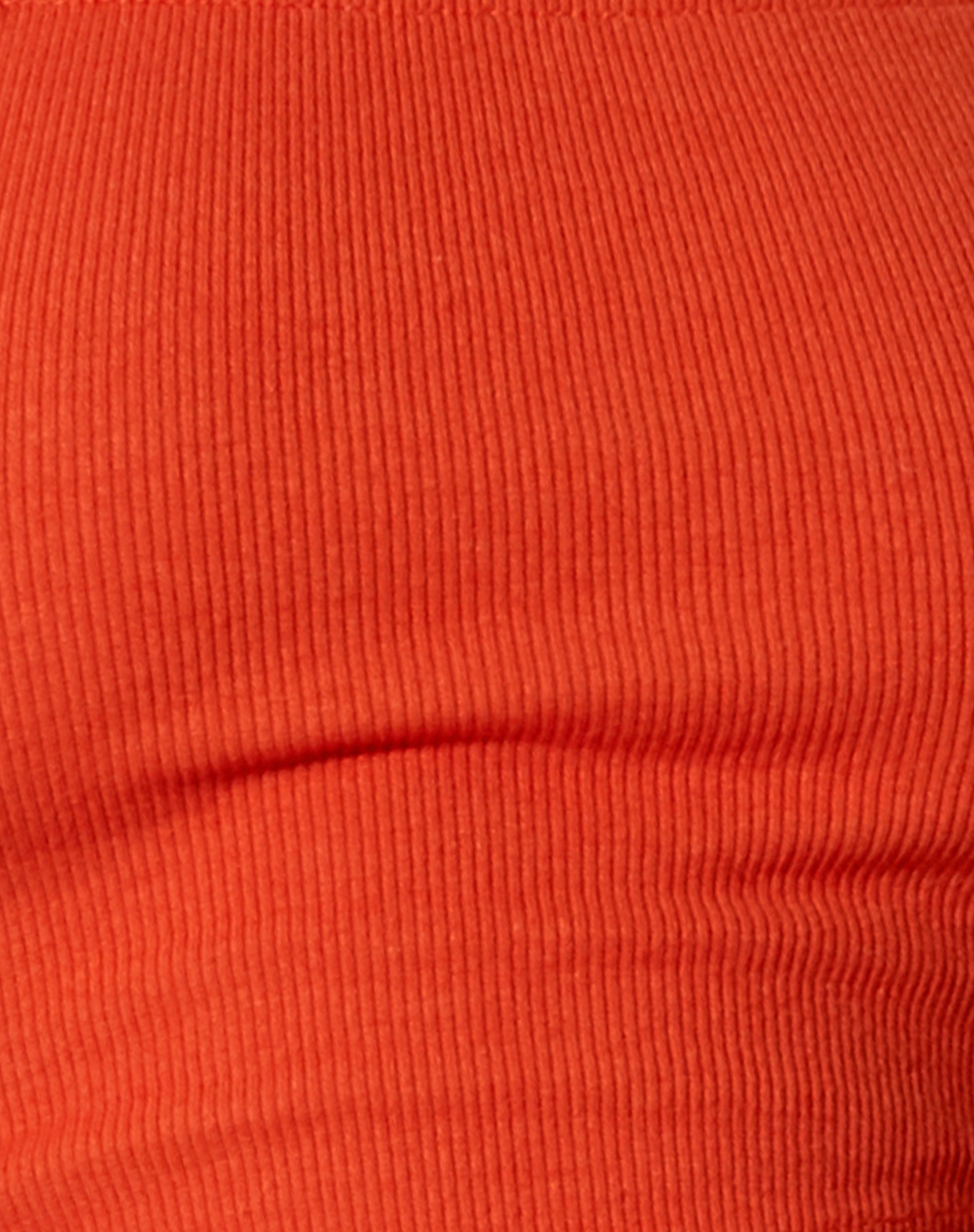 Nara Crop Top in Rib Tangerine
