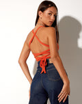 Nara Crop Top in Rib Tangerine