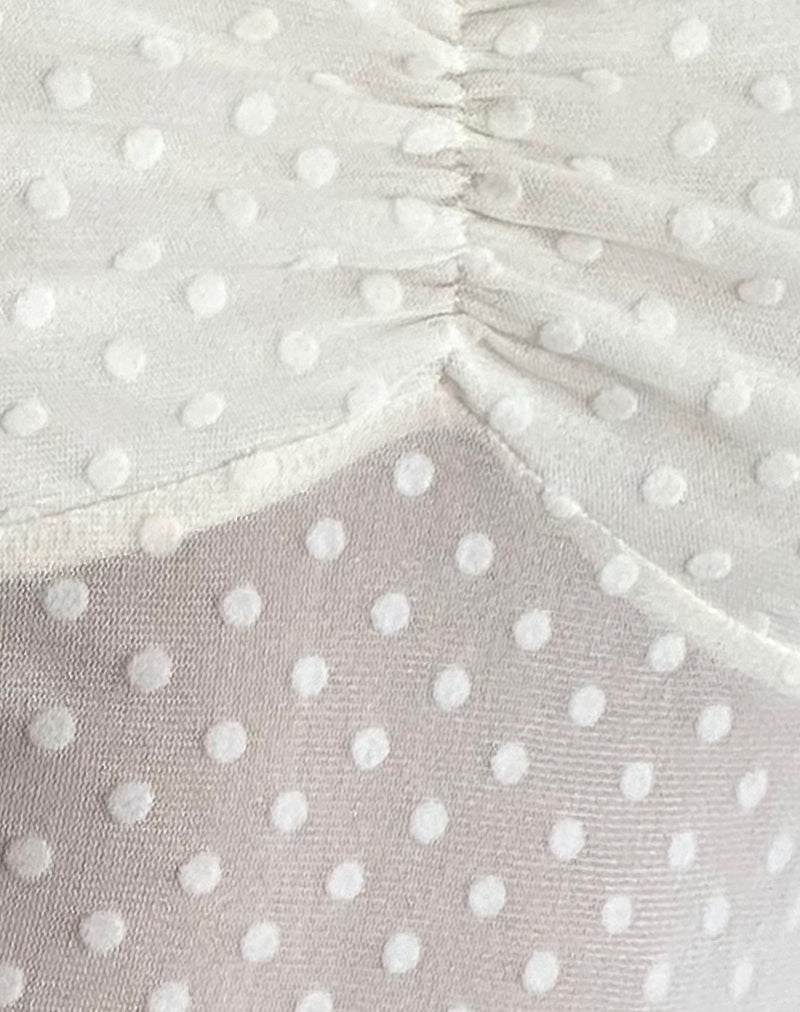Bartila Top in Ivory Polka Flock