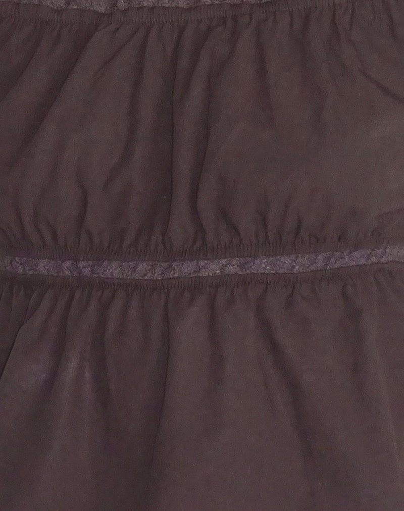 Gapita Bardot Top in Poplin Deep Mahogany