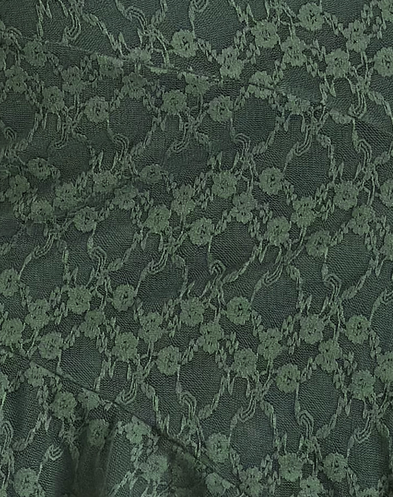 Jati Mini Dress in Sage Canina Rose Lace